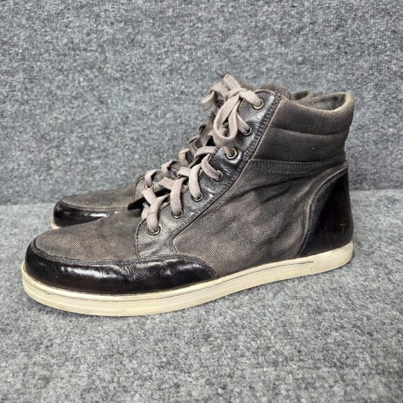 Mens Bed Stu Marcus II Distressed Gray Leather Sneaker Shoes Hi Top Size 13 - Picture 8 of 16
